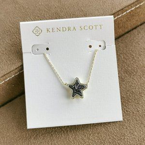 Jae Star / Pendant Necklace Gold Black Drusy NEW